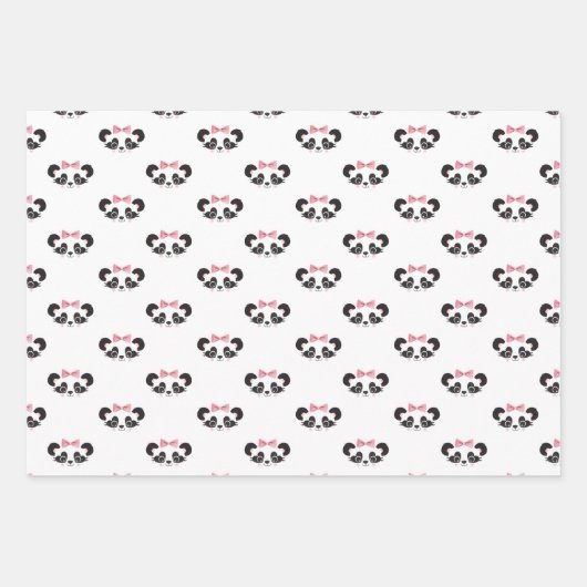 Panda Beer roze cadeau Inpakpapier Vel (Voorkant)