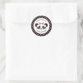 Panda Beer Roze Hart Meisjes Verjaardagsfeest Ronde Sticker