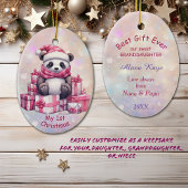 Panda Beer Roze Kleindochter Eerste Kerstmis Keramisch Ornament