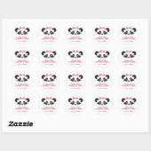 Panda Beer Roze Meisjes Verjaardagsfeestje Sticker (Vel)