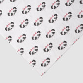 Panda Beer Roze Schattige Panda Gezicht Patterned Tissuepapier (Detail)