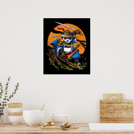 Panda Beer Samurai Ninja Poster (Keuken)