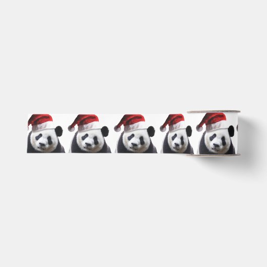 Panda Beer Santa Claus Grosgrain Lint (Voorkant)