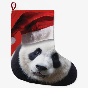 Panda Beer Santa Claus Grote Kerstsok