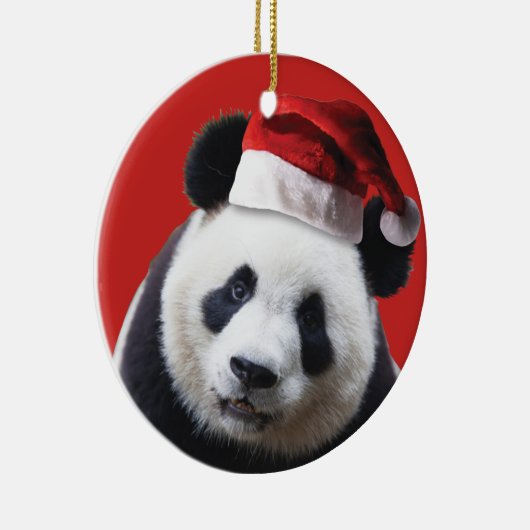 Panda Beer Santa Claus Keramisch Ornament (Rechts)