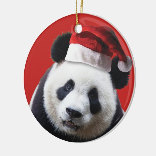 Panda Beer Santa Claus Keramisch Ornament (Links)