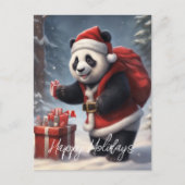 Panda Beer Santa Feestdagenkaart (Voorkant)