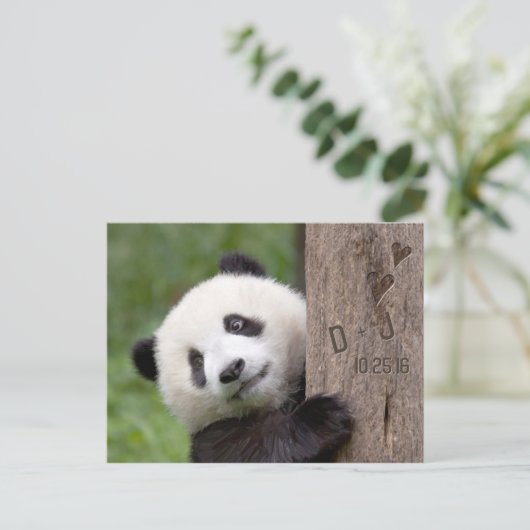 Panda Beer Save the Date Briefkaart (Staand voorkant)