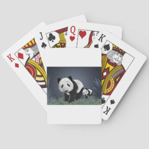 panda beer schattig aanhankelijk dier zwart wit li pokerkaarten