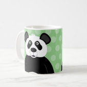 Panda Beer Schattig Groene Stip Koffiemok (Voorkant links)