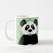 Panda Beer Schattig Groene Stip Koffiemok (Links)