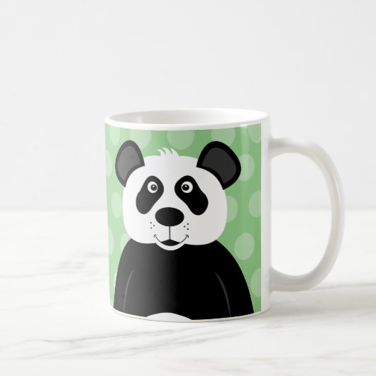 Panda Beer Schattig Groene Stip Koffiemok (Rechts)