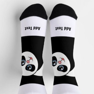 Panda Beer Schattige foto tekst toevoegen Stijlvol Sokken