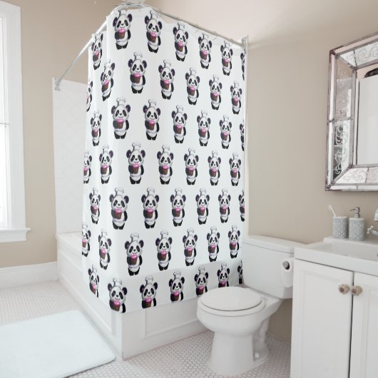 Panda Beer Shower Curtain Douchegordijn (In situ)