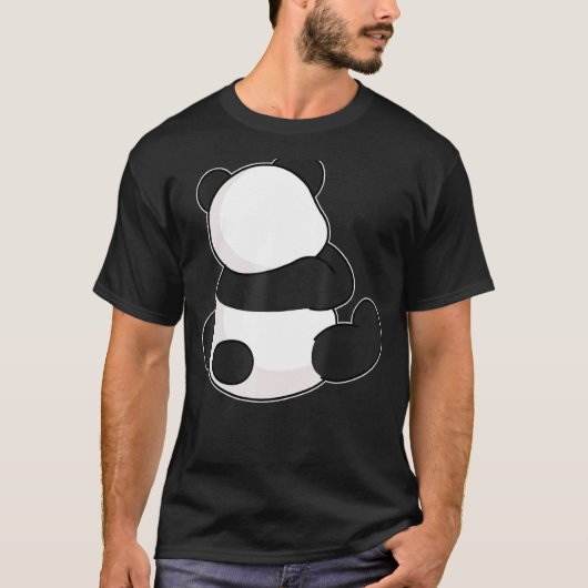 Panda Beer Sitting Back Facing Wildlife T-shirt (Voorkant)