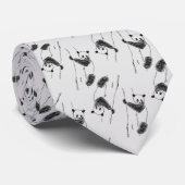 Panda Beer Sketch Patroon Stropdas (Opgerold)