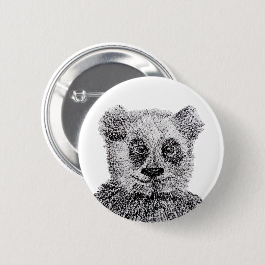 Panda Beer Smile Standaard, 2¼ inch ronde Button (Voorkant /achterkant)
