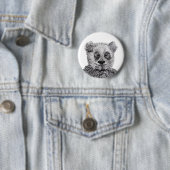 Panda Beer Smile Standaard, 2¼ inch ronde Button (In situ)