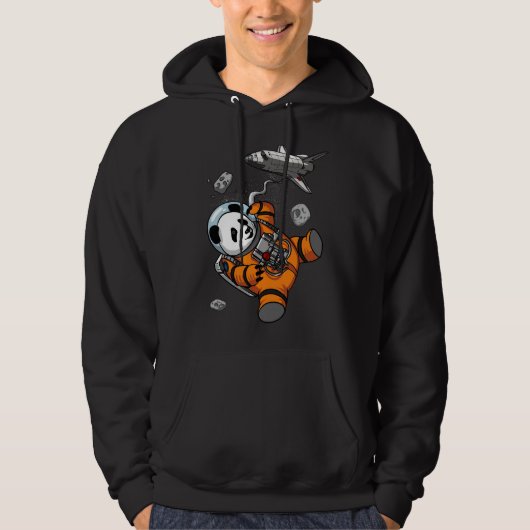 Panda Beer Space Astronaut Funny Animal Hoodie (Voorkant)