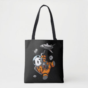 Panda Beer Space Astronaut Funny Animal Tote Bag