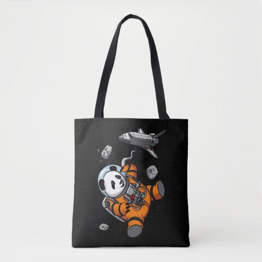 Panda Beer Space Astronaut Funny Animal Tote Bag (Voorkant)
