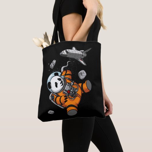 Panda Beer Space Astronaut Funny Animal Tote Bag (Dichtbij)