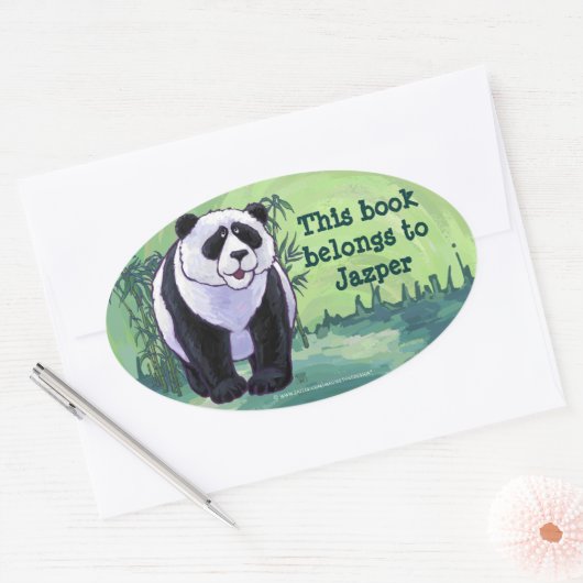 Panda Beer Stationery Ovale Sticker (Envelop)