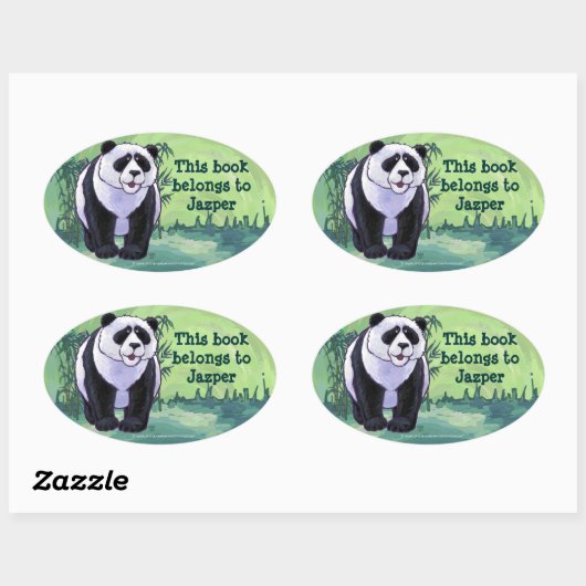 Panda Beer Stationery Ovale Sticker (Vel)
