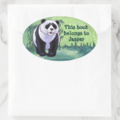Panda Beer Stationery Ovale Sticker (Tas)