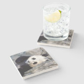 Panda Beer Stenen Onderzetter (Zijkant)