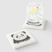 Panda Beer Stenen Onderzetter (Zijkant)