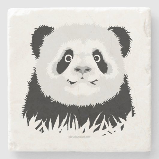 Panda Beer Stenen Onderzetter (Voorkant)