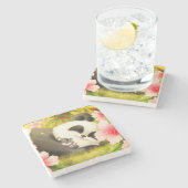 Panda Beer Stenen Onderzetter (Zijkant)