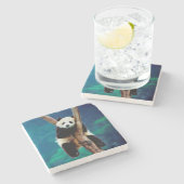 Panda Beer Stenen Onderzetter (Zijkant)