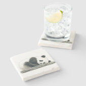 Panda beer stenen onderzetter (Zijkant)