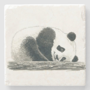 Panda beer stenen onderzetter
