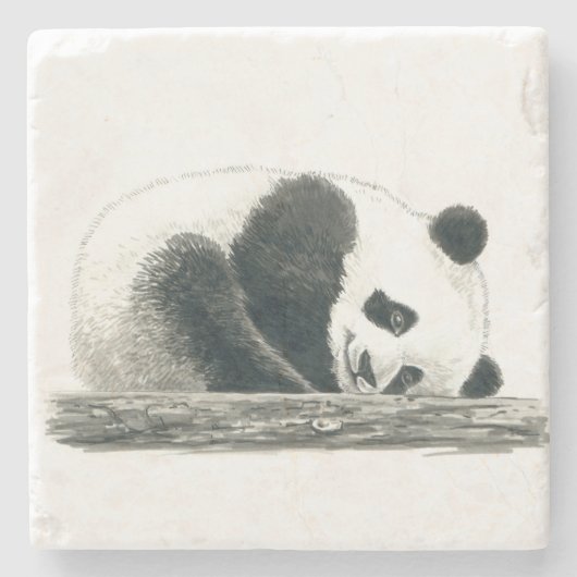 Panda beer stenen onderzetter (Voorkant)