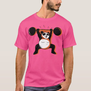 Panda Beer Sterke Giant Animal Lift Barbell Spier T-shirt