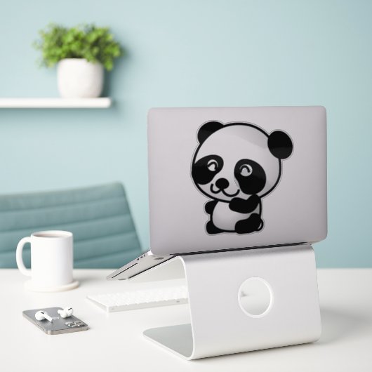 Panda Beer Sticker (Laptop op bureau)