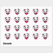 Panda Beer Sticker met een gepersonaliseerd hart (Vel)