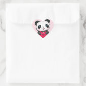 Panda Beer Sticker met een gepersonaliseerd hart (Tas)