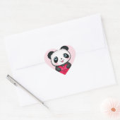Panda Beer Sticker met een gepersonaliseerd hart (Envelop)