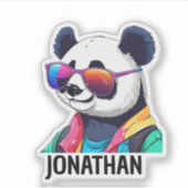 Panda Beer Swagger Monogram Waterdicht Sticker (Voorkant)