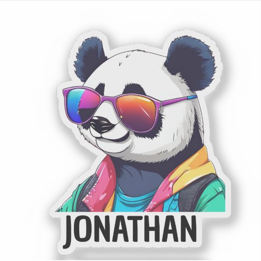 Panda Beer Swagger Monogram Waterdicht Sticker (Voorkant)