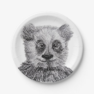 Panda Beer Tekening Op Maat Papieren Borden 18cm Bordje