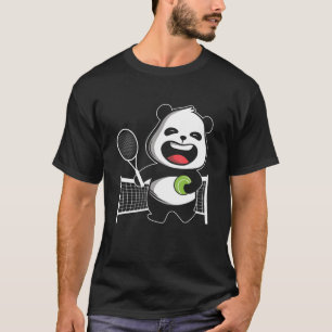 Panda Beer Tennis Player Court Racket Backhand Tra T-shirt