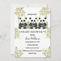 Panda Beer Triplets Baby shower groen Natuur