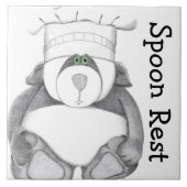 Panda Beer Trivet Spoon Rest Tegeltje (Voorkant)