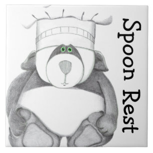 Panda Beer Trivet Spoon Rest Tegeltje