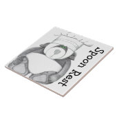 Panda Beer Trivet Spoon Rest Tegeltje (Zijkant)